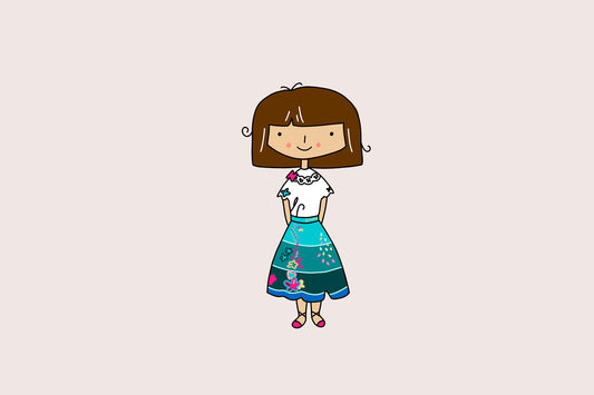 Image showing a personalised portrait of a girl celebrating her birthday in an Encanto-inspired outfit