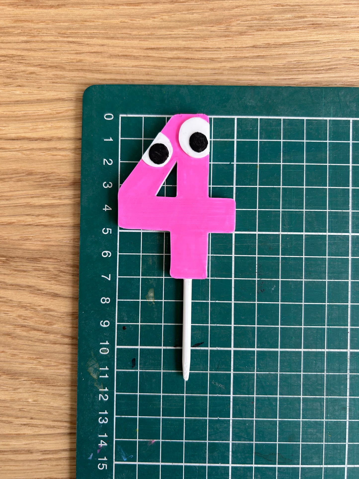 4th Birthday Cake Topper – Hand-Painted Birthday Decoration