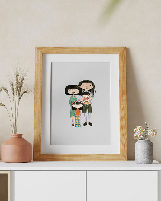 Personalised Watercolour Portrait (4 people)