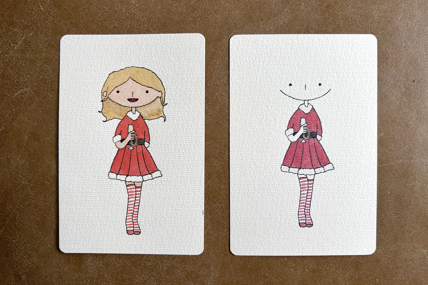 Image showing the personalised and unpersonalised versions of a Christmas portrait