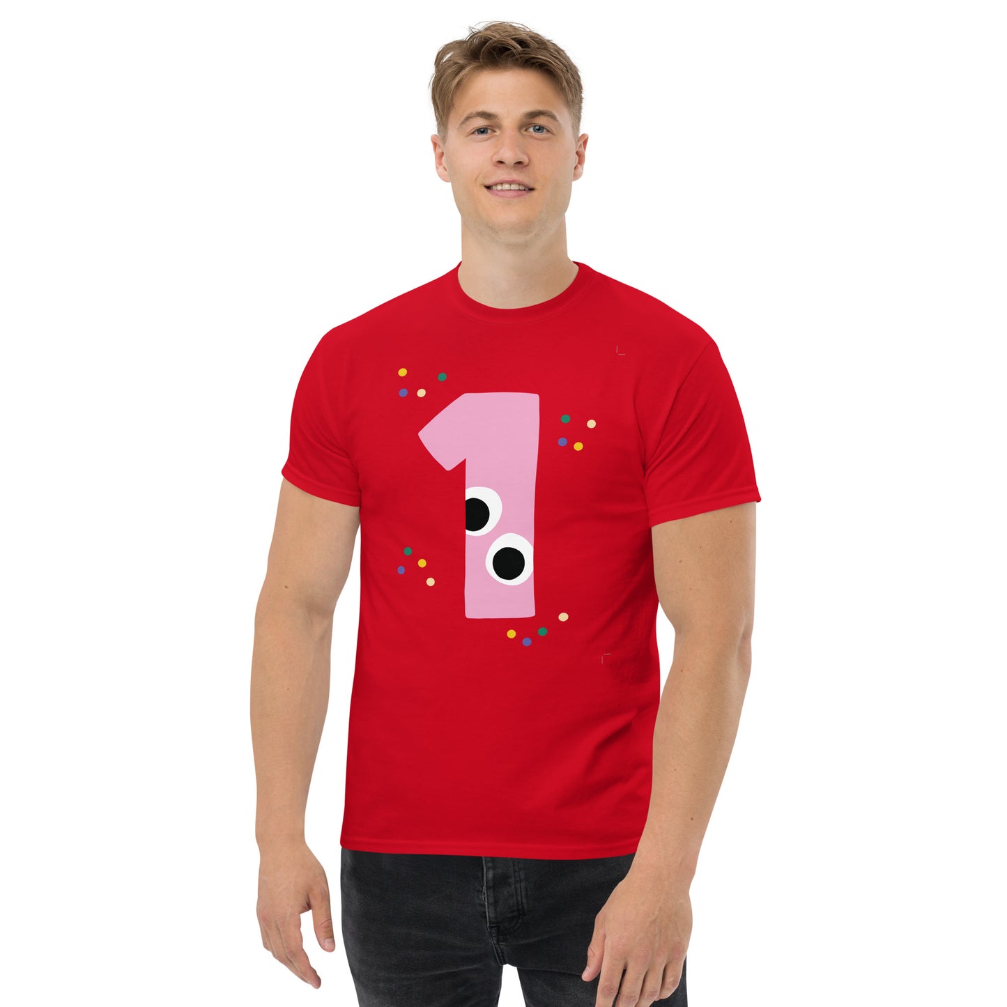 Verjaardags T-shirt – Nummer "1" – Zacht katoen – Bijpassende feestset – Eerste verjaardagsoutfit – Unisex shirt