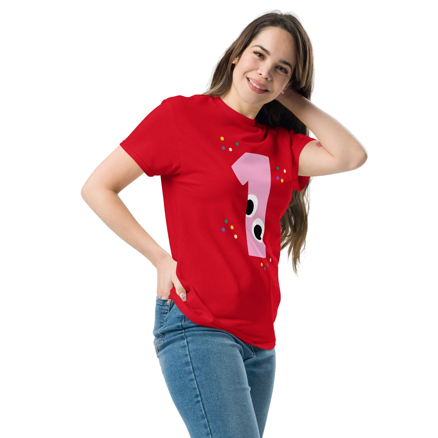 Verjaardags T-shirt – Nummer "1" – Zacht katoen – Bijpassende feestset – Eerste verjaardagsoutfit – Unisex shirt