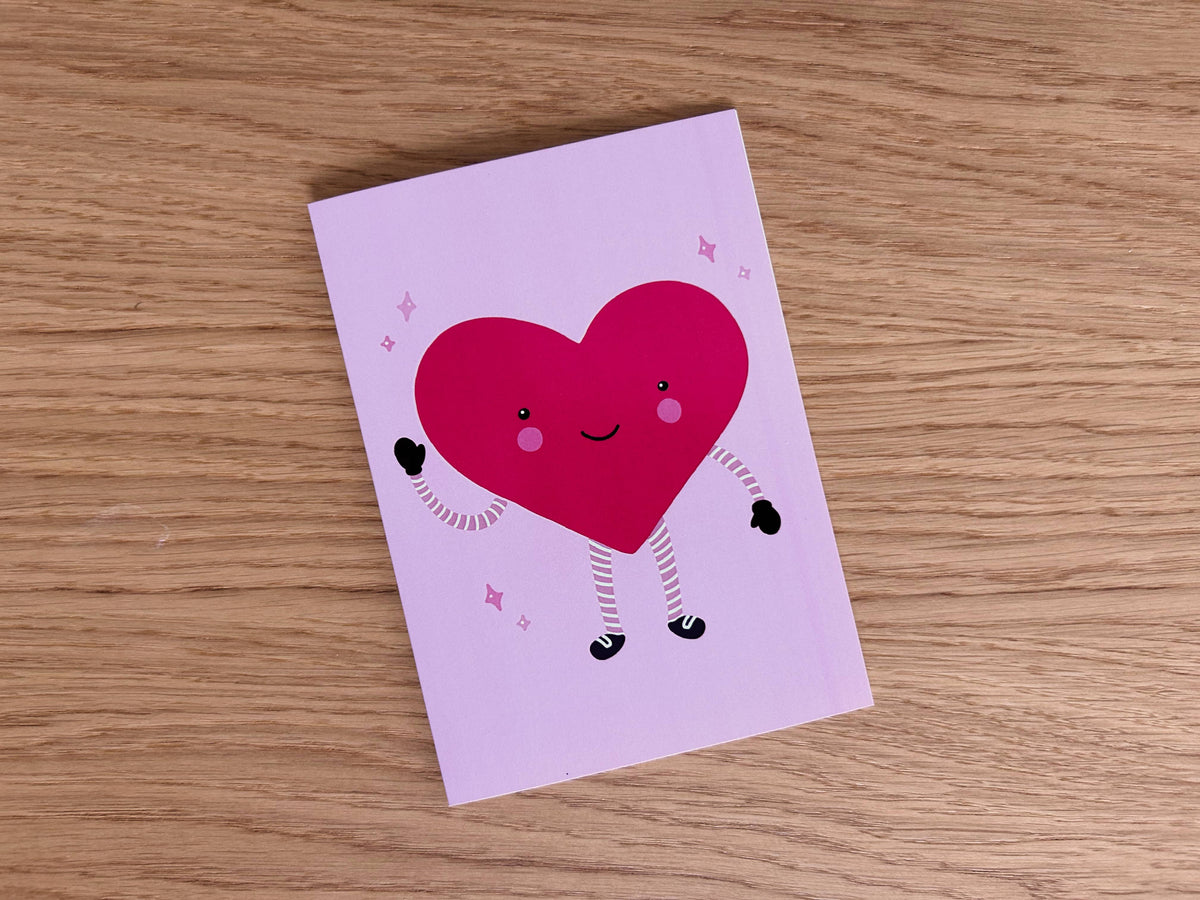 Cute Heart Greeting Card – A6 Blank Inside with Envelope