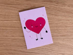 Cute Heart Greeting Card – A6 Blank Inside with Envelope