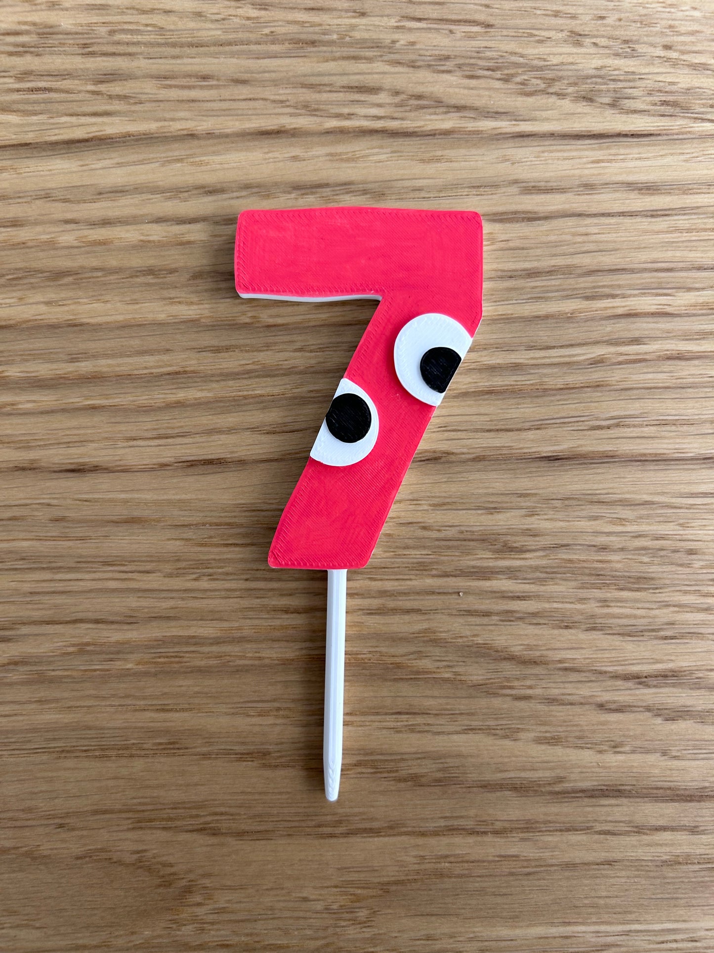 7th Birthday Party Set – Number "7" Invite Pack + Cake Topper