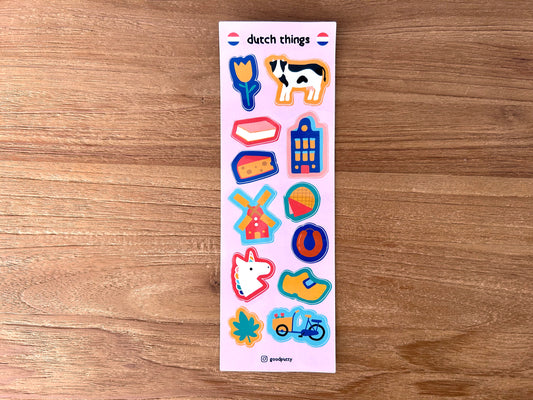 Dutch Culture Sticker Sheet – Hand-Drawn & Whimsical - For Travel & Stationery Lovers