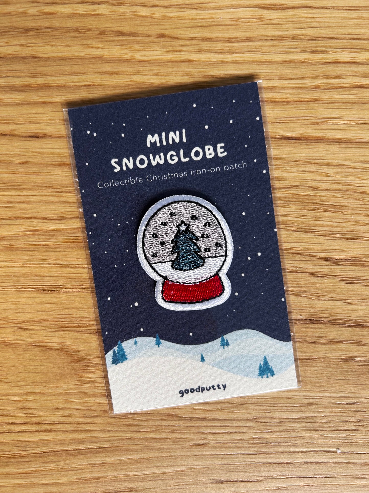 Mini Snowglobe Iron-On Patch – Festive Gift & Cute Accessory