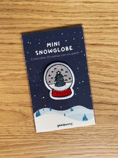Mini Snowglobe Iron-On Patch – Festive Gift & Cute Accessory