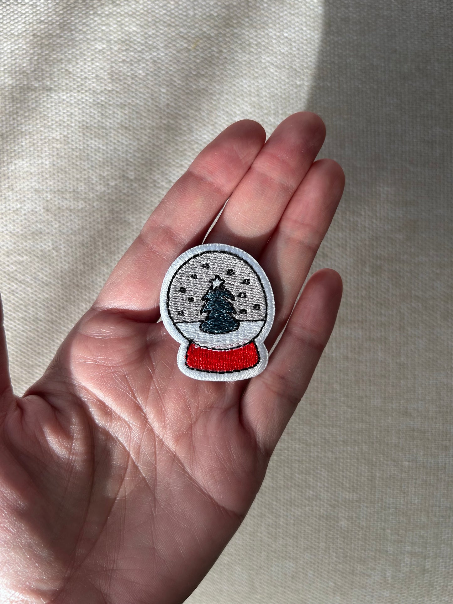 Mini Snowglobe Iron-On Patch – Festive Gift & Cute Accessory