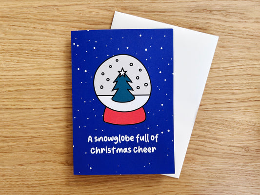 Christmas Card with Snowglobe Iron-On Patch – A5 Greeting Card with Mini Keepsake