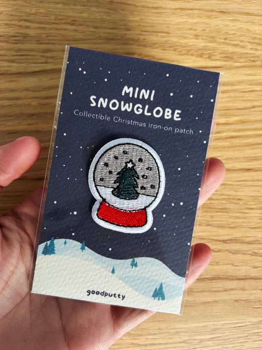 Mini Snowglobe Iron-On Patch – Festive Gift & Cute Accessory