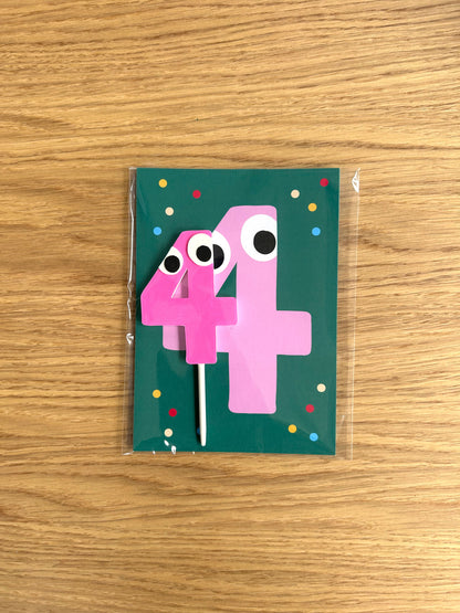 4th Birthday Cake Topper & Matching Invitations