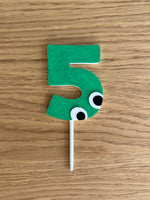 5th Birthday Cake Topper & Party Invitations (Set of 5)