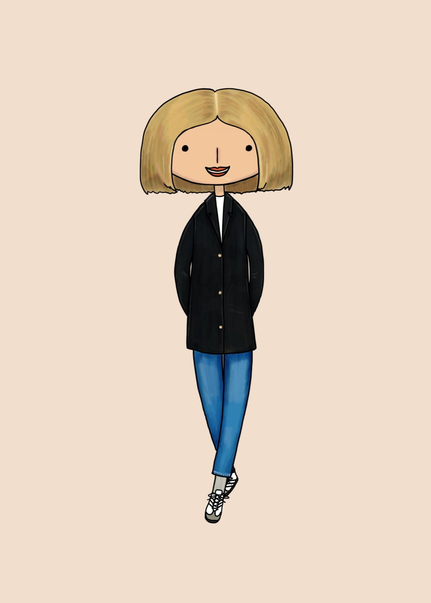 A custom illustration of Jennifer Aniston using the Design Your Own portrait builder