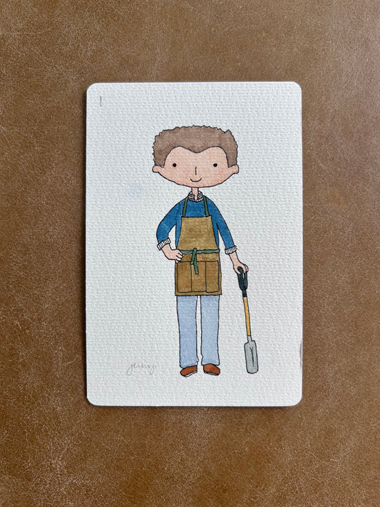 Monty, a hand-painted portrait for garden lovers