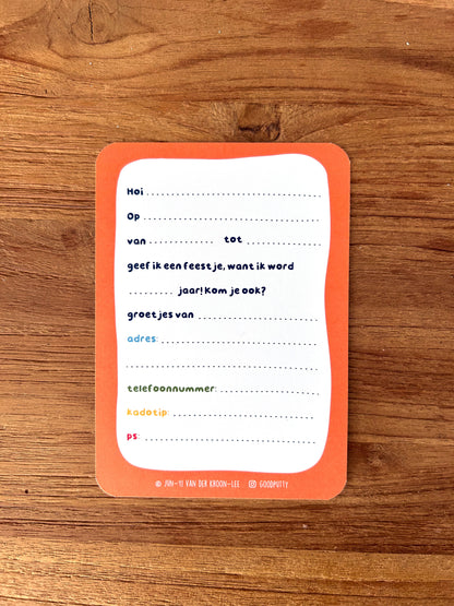 Birthday Party Invitations – Tiger & Safari Theme (Set of 5)