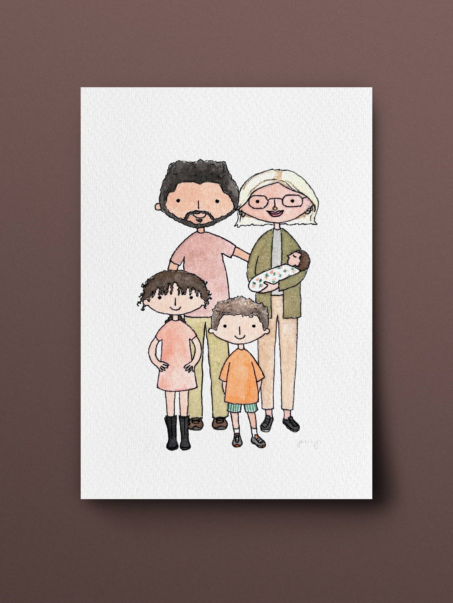 Personalised Watercolour Portrait (4 people)