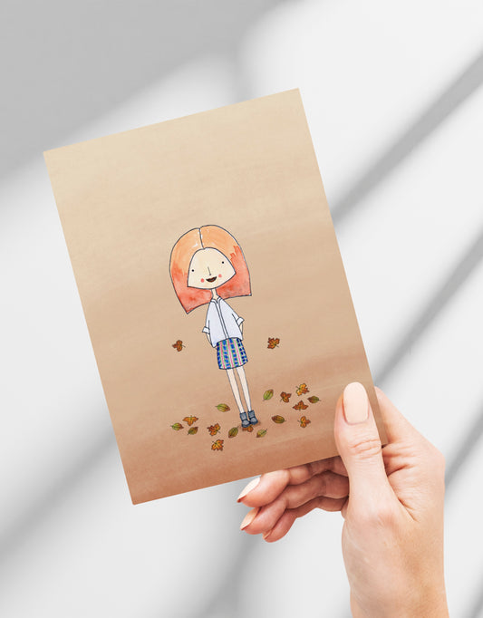 Portrait of a girl in autumn