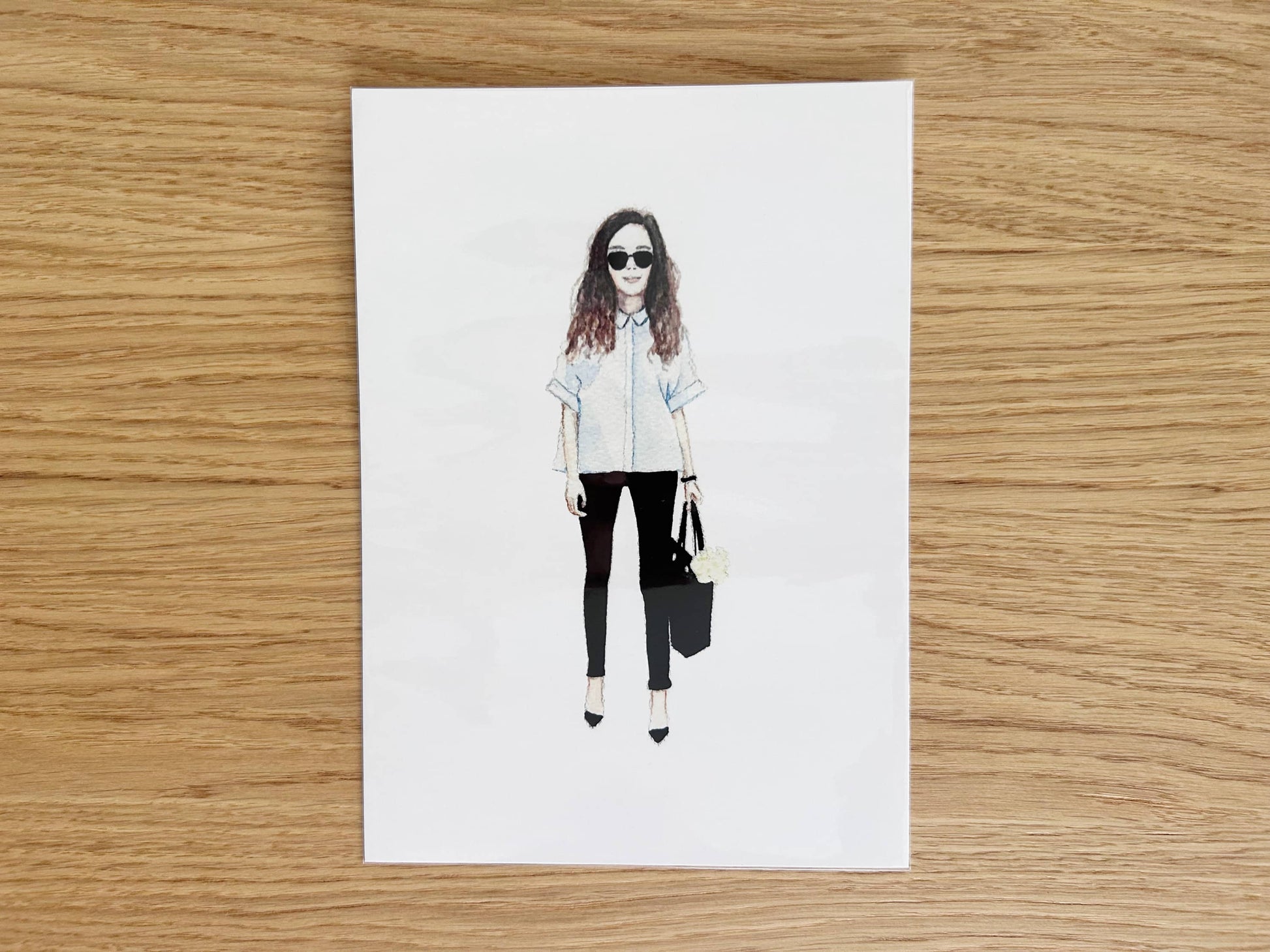 Watercolour illustration of a fashionable woman