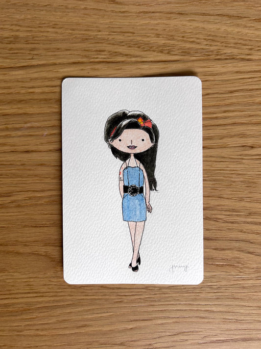 Amy Winehouse, a hand-painted tribute portrait