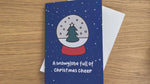 Christmas Card with Snowglobe Iron-On Patch – A5 Greeting Card with Mini Keepsake