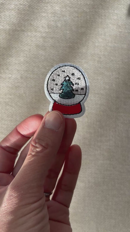 Mini Snowglobe Iron-On Patch – Festive Gift & Cute Accessory
