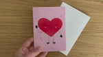 Cute Heart Greeting Card – A6 Blank Inside with Envelope